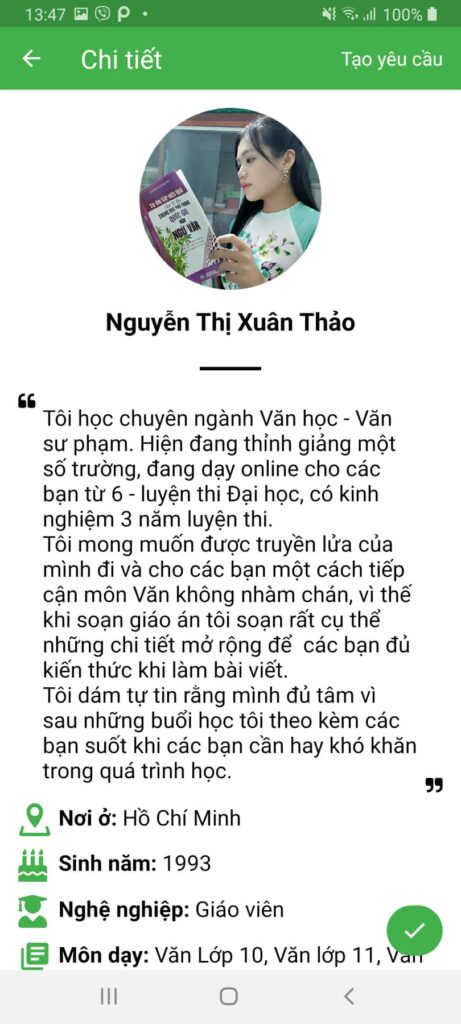 gia sư dạy kèm môn văn